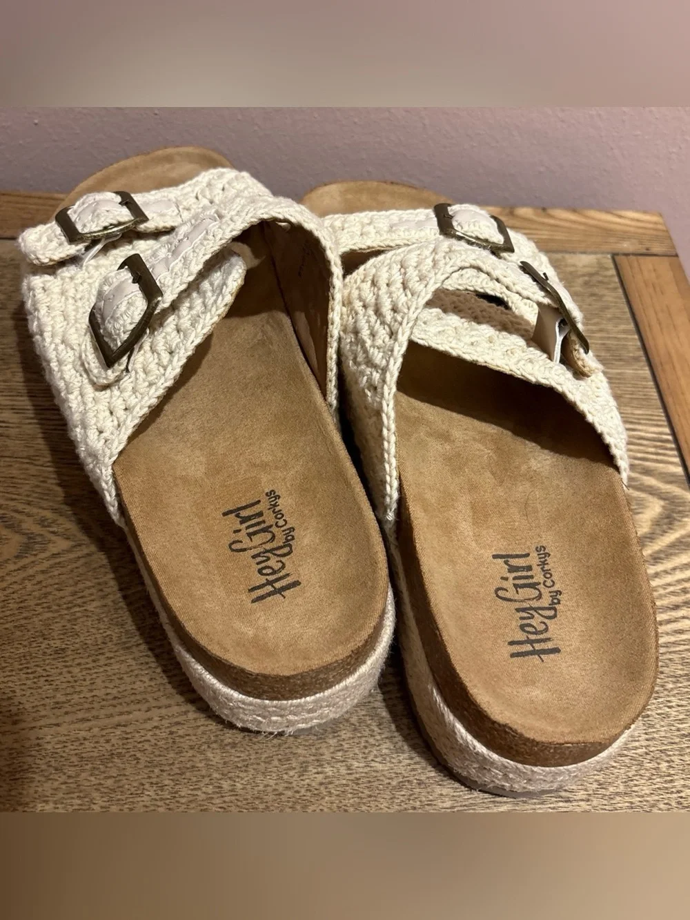 Corkys Hey Girl No Filter Espadrille Platform   Crochet Sandals Women’s Sz 10